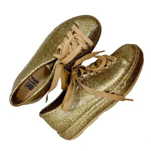 Mel by Mini Melissa Gold Glitter Sneaker PVC Jelly Washable